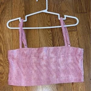 Urban Outfitters Pink Velvet Crop Top